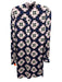 Diane Von Furstenberg Size 8 navy, black, pink, beige Silk Button Down Dress navy, black, pink, beige / 8