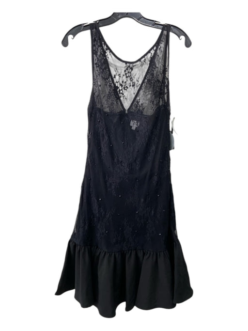 Pearl Georgina Chapman Size 8 Black Nylon Lace Overlay Sleeveless Back Zip Dress Black / 8