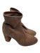 Antonio Melani Shoe Size 9.5 Brown Suede Calf High Almond Toe Block Heel Booties Brown / 9.5