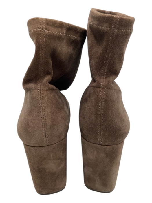 Antonio Melani Shoe Size 9.5 Brown Suede Calf High Almond Toe Block Heel Booties Brown / 9.5