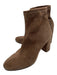 Antonio Melani Shoe Size 9.5 Brown Suede Calf High Almond Toe Block Heel Booties Brown / 9.5