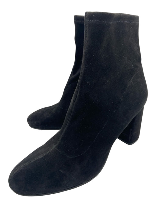 Antonio Melani Shoe Size 10 Black Suede Calf High Almond Toe Block Heel Booties Black / 10