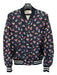 Coach Size Est M Navy Multi Floral Zip Up Bomber Jacket Navy Multi / Est M