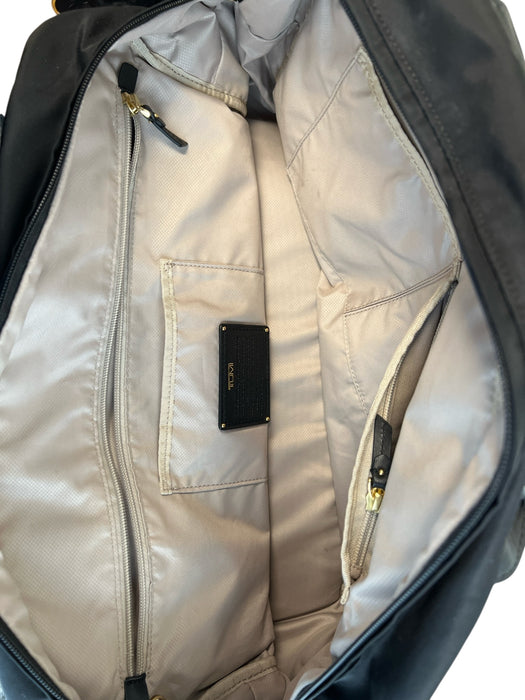 Tumi Black Gold Hardware Double Handle Exterior Zip Pocket Interior Pocket Bag Black / Medium