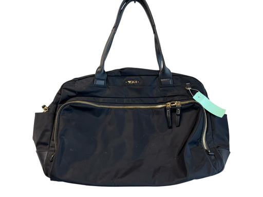 Tumi Black Gold Hardware Double Handle Exterior Zip Pocket Interior Pocket Bag Black / Medium