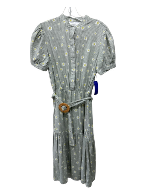 The Shirt Rochelle Behrens Size Small Green, Yellow, White Rayon Blend Dress Green, Yellow, White / Small