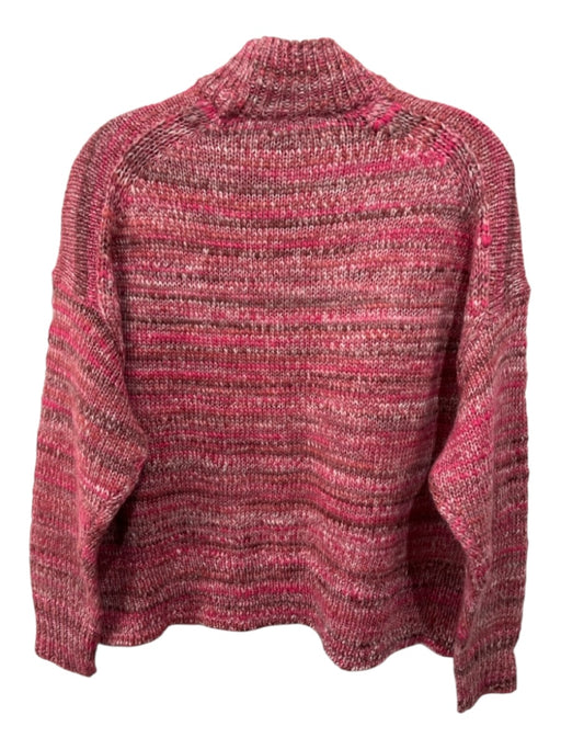 J Crew Size Small Pink & Brown Wool Blend Long Sleeve Knit Ribbed Sweater Pink & Brown / Small