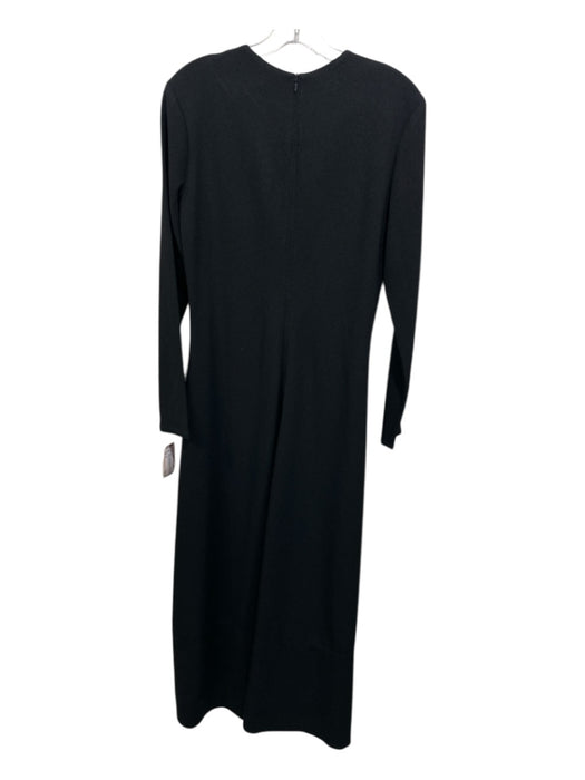 COS Size M Black Triacetate Blend Back Zip Long Sleeve Maxi Dress Black / M