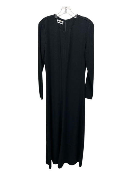 COS Size M Black Triacetate Blend Back Zip Long Sleeve Maxi Dress Black / M