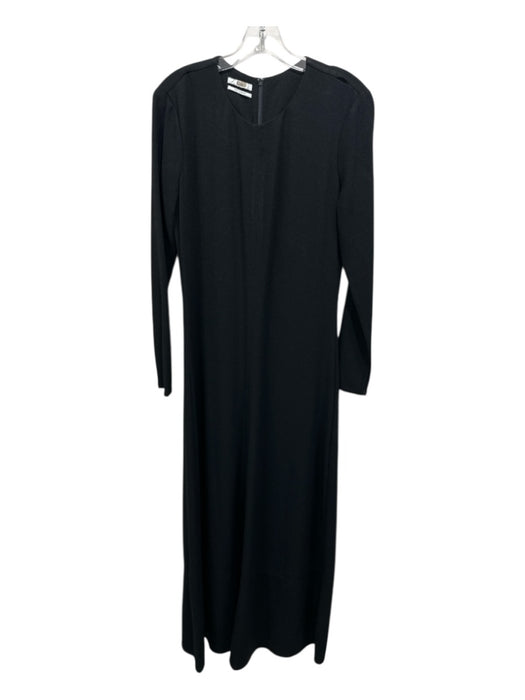COS Size M Black Triacetate Blend Back Zip Long Sleeve Maxi Dress Black / M