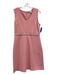 Diane Von Furstenberg Size 8 Pink, Black & White Polyester V Neck Stripe Dress Pink, Black & White / 8