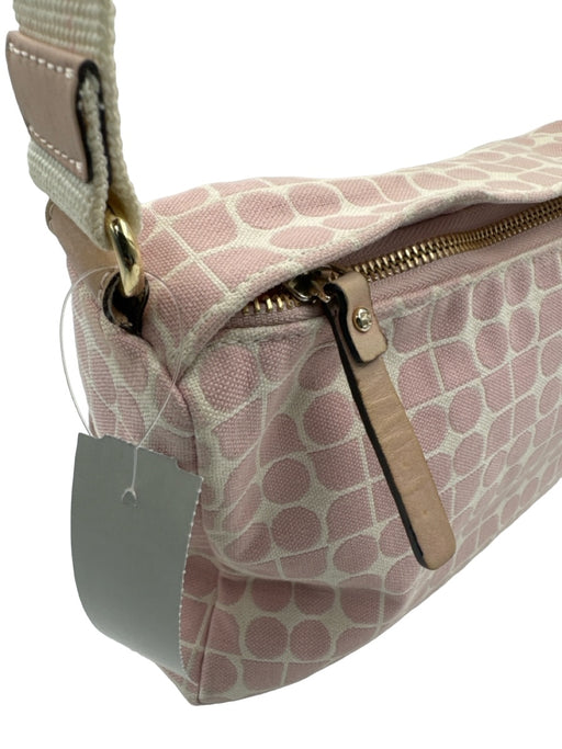 Kate Spade Pink & Cream Fabric Top Zipper Geometric Top Handle Bag Pink & Cream / Small