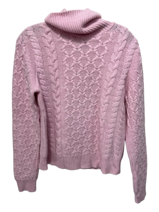 Neiman Marcus Size M Light Pink Cashmere Cable Knit Turtleneck Sweater Light Pink / M