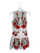 Alexis Size S White, Red & Green Sleeveless Embroidered Flowers Lace Trim Dress White, Red & Green / S