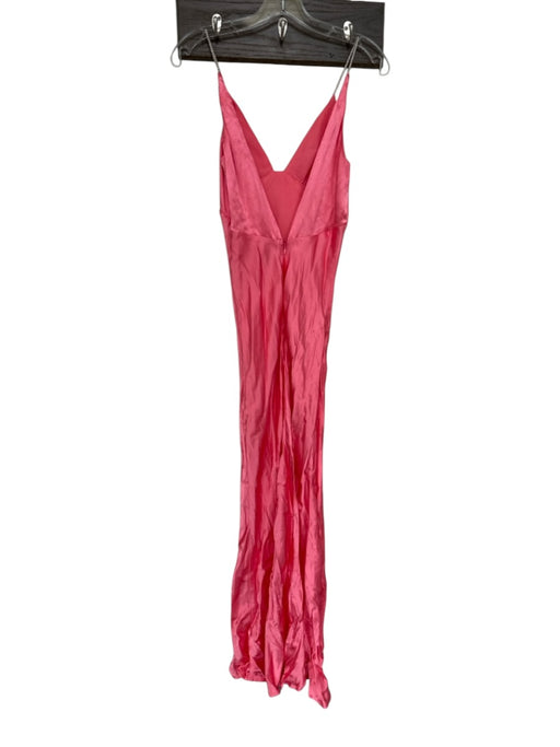 Bardot Size XS coral Spaghetti Strap Rhinestone Back Zip Gown coral / XS