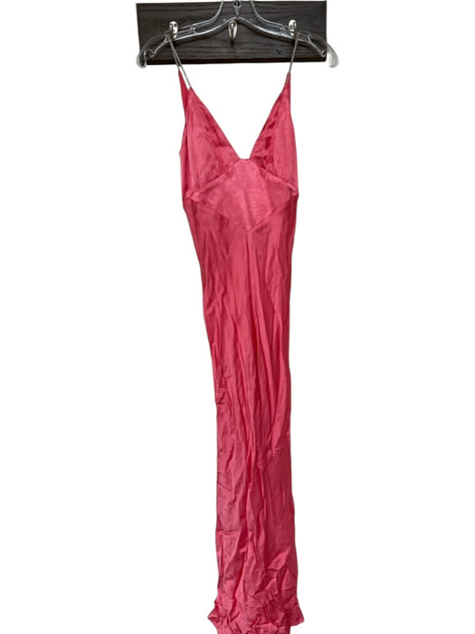 Bardot Size XS coral Spaghetti Strap Rhinestone Back Zip Gown coral / XS