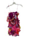 AMUR Size 2 Purple & Multi Polyester Strapless Acordian Pleated Side Zip Dress Purple & Multi / 2