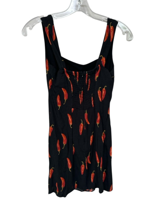 Reformation Size 4 Black & Red Viscose Blend Sleeveless Peppers Mini Dress Black & Red / 4