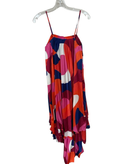 Hutch Size XS purple & orange Polyester Spaghetti Strap Acordian Pleated Dress purple & orange / XS
