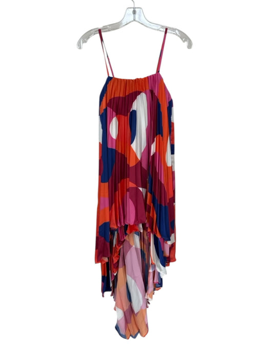 Hutch Size XS purple & orange Polyester Spaghetti Strap Acordian Pleated Dress purple & orange / XS