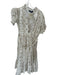 Abbey Glass Size XS Tan & White Cotton Short Sleeve Eyelet Belted Maxi Dress Tan & White / XS