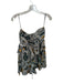 Ulla Johnson Size 4 Teal & Mustard Cotton Halter Neck Botanical Back Zip Romper Teal & Mustard / 4