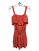 Ramy Brook Size S Coral Orange Polyester Sleeveless Square Neck Pop Over Dress Coral Orange / S