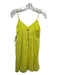 Alice + Olivia Size 4 Neon Green Viscose Spaghetti Strap Floral Eyelet Dress Neon Green / 4