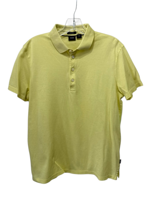 Boss Size Est S Yellow Cotton Solid Polo Men's Short Sleeve Yellow / Est S