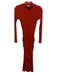Sundry Size 0 Orange Viscose & Spandex Long Sleeve Rib Knit Mock Neck Maxi Dress Orange / 0