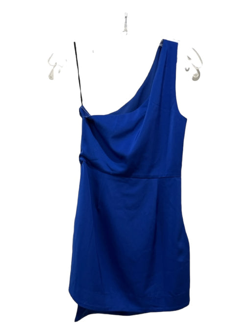 NBD Size S Royal Blue Polyester Blend One Shoulder Sleeveless Button Front Dress Royal Blue / S