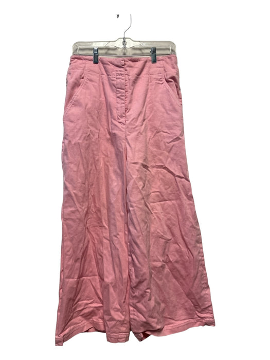 Tibi Size 12 Bubblegum Pink Cotton High Waist Wide Leg Cropped Pants Bubblegum Pink / 12