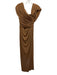 LBV Size 4 Brown Polyester Zip & Hook Closure Ruched Maxi Gown Brown / 4