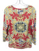 J.McLaughlin Size L Pink, Yellow & Blue Nylon Crew Neck 3/4 Sleeve Top Pink, Yellow & Blue / L