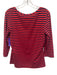 J.McLaughlin Size L Navy Blue & Red Nylon Scoop Neck 3/4 Sleeve Top Navy Blue & Red / L