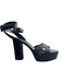 Marc Fisher Shoe Size 10 Black Leather Platform Open Square Toe Sandal Shoes Black / 10
