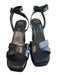 Marc Fisher Shoe Size 10 Black Leather Platform Open Square Toe Sandal Shoes Black / 10