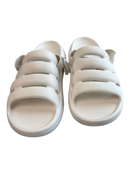 Ugg Shoe Size 10 White Rubber Slingbacks Open Toe Velcro closure Slide Shoes White / 10