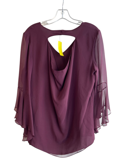Lola & Sophie Size Large Maroon Polyester Front & Back Cut Out Lined Top Maroon / Large