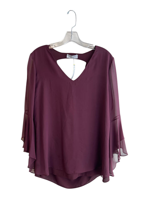 Lola & Sophie Size Large Maroon Polyester Front & Back Cut Out Lined Top Maroon / Large