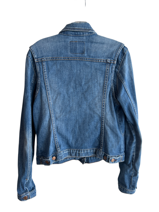 Levis Size Large Med Dark Wash Cotton Contrast Stitch 4 Pocket Jacket Med Dark Wash / Large