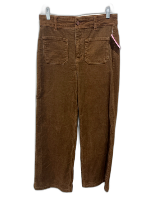 Oat Size 6/28 Brown Cotton Corduroy Zip Fly Wide Leg High Rise Pants Brown / 6/28