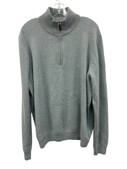 Nordstrom AS IS Size XL Light blue Cashmere Solid Quarter Zip Men's Sweater Light blue / XL