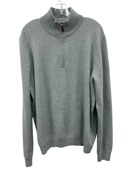 Nordstrom AS IS Size XL Light blue Cashmere Solid Quarter Zip Men's Sweater Light blue / XL