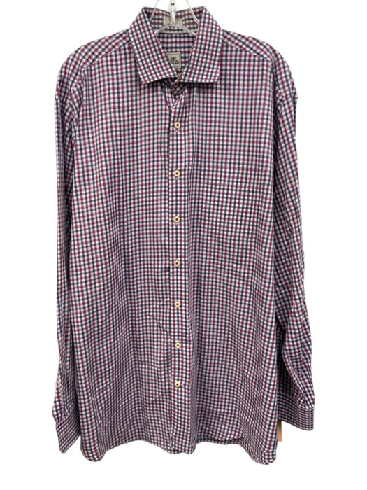 Peter Millar Size XL Purple & Multi Cotton Plaid Button Down Long Sleeve Shirt Purple & Multi / XL