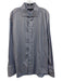 Facconable Size 17.5 Blue & Orange Cotton Striped Button Down Long Sleeve Shirt Blue & Orange / 17.5