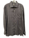 Peter Millar Size 17.5 Brown, Blue & White Cotton Houndstooth Long Sleeve Shirt Brown, Blue & White / 17.5