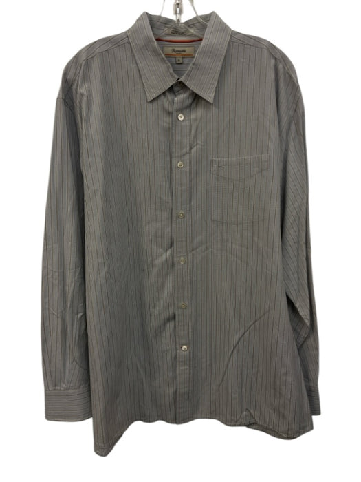 Facconable Jeans Size XL Blue, White & Brown Cotton Plaid Long Sleeve Shirt Blue, White & Brown / XL