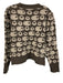 Sea New York Size M Taupe Gray & Cream White Extrafine Merino Wool Sheep Sweater Taupe Gray & Cream White / M