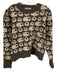 Sea New York Size M Taupe Gray & Cream White Extrafine Merino Wool Sheep Sweater Taupe Gray & Cream White / M